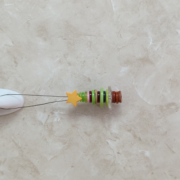 Hand Crafted Button Christmas Tree Decoration Ornament for holiday winter season - Picture 5 of 6